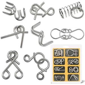 Steemjoey 8 PCS Rompicapo Metallo, Puzzle in Metallo, Giochi Rompicapo Gioco Intelligenza Giocattoli Educativi Metal IQ Puzzle Regalo per Adulti Bambini Adolescenti