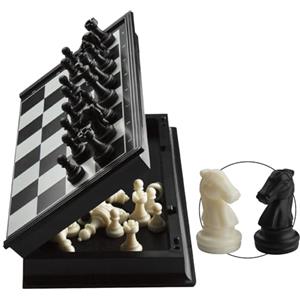 INHHCED Set Di Scacchi Magnetico, Scacchiera Pieghevole, Mini Set Di Scacchi Da Viaggio Portatile, Gioco Strategico E Regalo Per Adulti - 2 Giocatori (24 Cm)