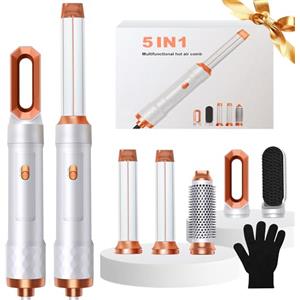 UKYITU Phone 5 in 1 Hair Styler, Asciugacapelli 5 in 1 Multifunzione Phon Capelli, Spazzola Asciugacapelli Per Dare Volume Ai Capelli, Lisciare, Arricciare, Ioni Air Curler Brush, Strumenti Capelli