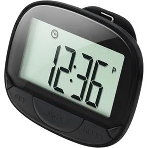 Generico Clip per pedometro a piedi, Contapassi digitale per camminare, Contapassi portatile con clip posteriore e funzione orologio, contapassi calorie preciso