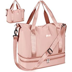 CS COSDDI Borsone da Viaggio Grande, Borsone Palestra Donna Weekend, borsa sportiva con scomparto umido, borsa bagaglio a mano per aereo, Borsone da viaggio impermeabile Borsone pieghevole