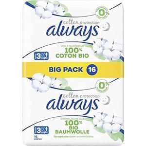 always Ultra bendaggio Cotton Protection Night con ali Big Pack 16