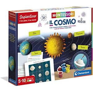 Clementoni Montessori - Il Cosmo, Gioco Educativo con Penne Parlanti per Bambini 5+ Anni, Esplora Il Sistema Solare e Crea i Pianeti con Materiali Modellabili, Made in Italy, Lingua Italiana, 16359