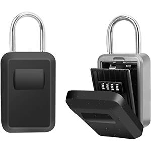 Udekit Grande Capacità Cassaforte per Chiavi, Cassetta di Sicurezza per Chiavi di Combinazione a 4 Cifre Anti Rusty Lega di Alluminio Cassaforte a Chiave per uso Esterno, Casa, Scuola
