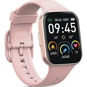 Jugeman Smartwatch Donna, Orologio Fitness 1.69'' HD Smart Watch, 25 Sportive Activity Fitness Tracker, Sonno Cardiofrequenzimetro, IP68 Impermeabile/Contapassi/Cronometro/Notifiche Messaggi Android iOS, Rosa