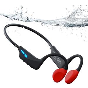 MONODEAL Cuffie Conduzione Ossea Subacquee per Piscina IPX8 Impermeabile Bluetooth 6.0 Auricolari MP3 Subacqueo 32G Auricolari Sport per Nuoto, Corsa