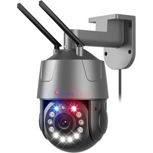 Ctronics 4K 8MP 30X 3D Zoom Ottico Telecamera da Esterno WiFi, Auto Tracking/Cruise/Zoom, Rilevamento Persone/Veicoli/Animali, Visione Notturna 150M, Allarme Luci R&B, WiFi 2,4/5GHz, Cloud/Metallo