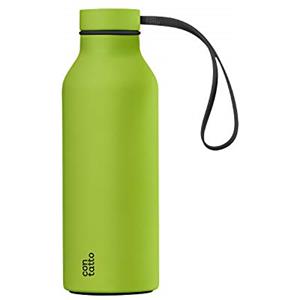 con-tatto Bottle Bottiglia termica con 3 Pareti in Acciaio e Rame - Bevande fredde per 25 ore e calde per 15 ore - Fascia e Tappo Sport Lid inclusi! (Black Mojito)