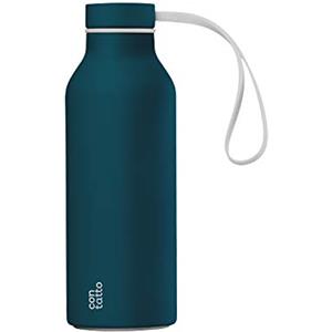 con-tatto Bottle Bottiglia termica con 3 Pareti in Acciaio e Rame - Bevande fredde per 25 ore e calde per 15 ore - Fascia e Tappo Sport Lid inclusi! (Santorini)