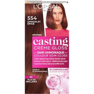 L'Oreal Paris L'ORÉAL PARIS - Colorazione capelli semi-permanente tono su tono - Colore Cura Gloss - Senza Ammoniaca - Casting Crema Gloss - Tonalità Cioccolato Piccante (554)