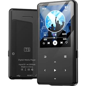 Olycism Lettore MP3 Olycism da 64 GB con Bluetooth 5.3 - Lettore musicale portatile con schermo da 1,77 pollici, radio FM, registratore vocale, HiFi, per sport e viaggi