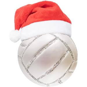 LEJHOME Pallavolo natalizio da 8 cm, in vetro soffiato, decorazione per albero di Natale 2023, palline di Natale per bambini e ragazzi, decorazioni per albero di Natale