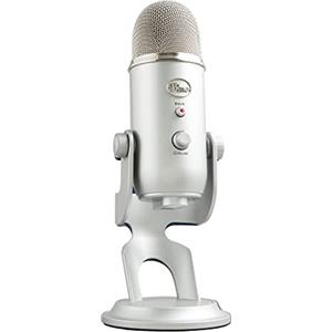 Logitech for Creators Blue Yeti Microfono USB per Registrazione, Streaming, Gaming, Podcasting su PC e Mac, Mic a Condensatore per Laptop o Computer, Effetti Blue VO!CE, Stand Regolabile - Argento