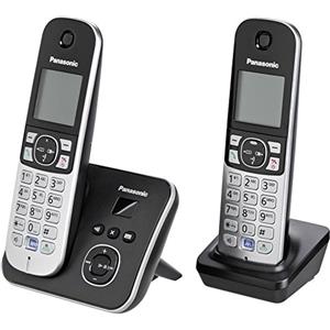Panasonic KX-TG6822GB - Telefono cordless DECT, schermo da 4,6 cm (1,8 pollici), con segreteria telefonica, colore: Nero [Importato dalla Germania]