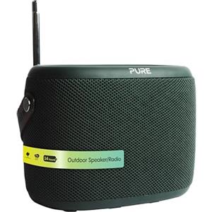 Pure Woodland Altoparlante da esterno con Bluetooth e radio DAB+/FM (impermeabile IP67, portatile, batteria da 14h - perfetto per giardino e campeggio) Verde