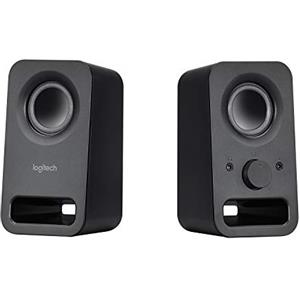 Logitech Z150 Altoparlanti Stereo Multimediali Compatti, Ingresso Audio da 3.5 mm, Controlli ‎Integrati, Jack Per Cuffie, Presa EU/IT, Computer/Smartphone/Tablet/Lettore Musicale, Nero (Notte)