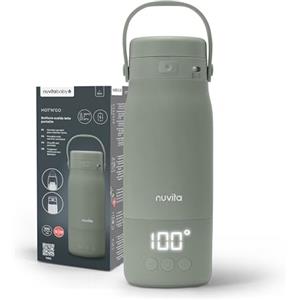 Nuvita 1190 Bollitore Scalda Latte Portatile 500ml - Scaldabiberon Wireless con Batteria Ricaricabile, 3 Temperature Selezionabili 37°/55°/100°, Mantiene Caldo fino a 12h, Ideale per Latte, Tisane