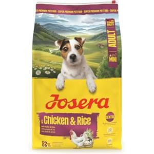 JOSERA Mini pollo e riso per adulti (1 x 10 kg), cibo secco di alta qualità per cani adulti di piccole razze | con biotina per pelle e pelo | piccole crocchette | extra tollerabile | senza glutine |