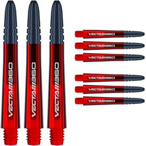WINMAU Asta del dardo - Vecta Policarbonato Steli di Freccette - 1 Set per Confezione (3 Freccette Aste in Totale) - Accessori Professionali per Freccette - Rosso & Nero Blade360 Aste Medie