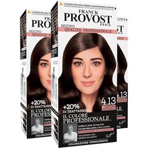 Franck Provost Tinta Permanente Riutilizzabile per Capelli con Trattamento di Bellezza Colorazione Professionale e Copertura Ottimale a Lunga Durata Colore 4.13 Castano naturale - 3 Tinte