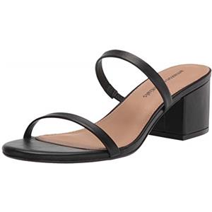 Amazon Essentials Slide con Tacco e Due Cinturini Sottili Donna, Nero, 44.5 EU