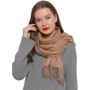 DonDon Sciarpa Donna Invernale Sciarpa Inverno Scialle Stola morbida e calda 185 x 65 cm - grigio chiaro