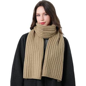 DonDon sciarpa Donna invernale sciarpa di lana Sciarpa lavorata a maglia - Bianco