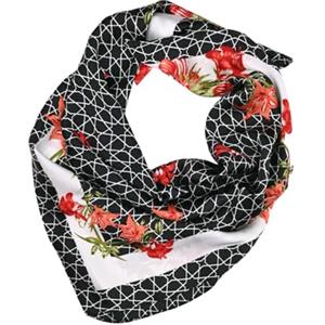 LUMBERJACK Sciarpa Donna 100% Seta Pura, Foulard Quadrato 70x70 cm, Fantasia Floreale Arabesca, Elegante Accessorio Moda con Scatola Regalo