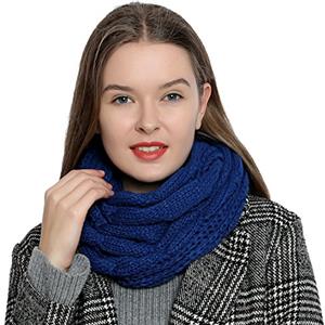 DonDon Sciarpa Donna Invernale Tubo di Lana Inverno Loop Tube - Marrone Chiaro