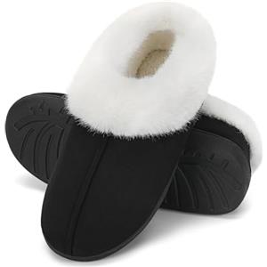 Mishansha Pantofole Uomo Donna Ciabatte Invernali Calde in Memory Foam Scarpe da Casa Comode Antiscivolo con Suola Spessa, Moneta Grigio, 40/41 EU