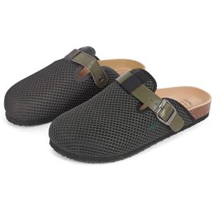 PERLETTI Ciabatte Uomo Comode Leggere con Rete - Sabot Invernali Estive Casa Spiaggia Piscina Suola Antiscivolo Chiuse Fibbia Regolabile - Pantofole da Uomo Sandali Comfort (Rete Antracite, EU 41)