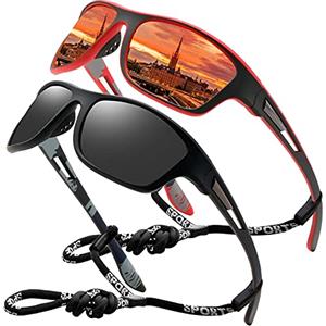 Perfectmiaoxuan Occhiali da sole polarizzati per uomo donna ciclismo montagna trekking guida pesca arrampicata sportivi cordino Notturna Antiriflesso Guida