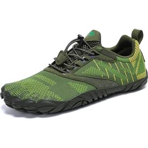 SAGUARO Barefoot Shoes Uomo Donna Scarpe Barefoot Minimaliste Scarpe a Piedi Nudi Antiscivolo Scarpe Trail Running Leggere Scarpe Dita Verde Foresta,Gr.41