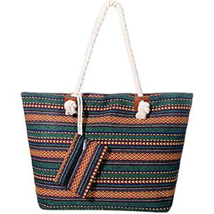 MASADA Grande borsa da spiaggia idrorepellente con cerniera Ethno Look