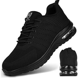 OFFCUP Scarpe Antinfortunistiche Uomo Scarpe da Lavoro Sneaker da Lavoro Punta in Acciaio Leggere Scarpe da Trekking Traspiranti Comode Anti-Smash Anti-Perforazione Traspiranti 43.5EU/45China