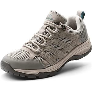 NORTIV 8 Scarpe Trekking Donna da Montagna da Trekking Gomma Antiscivolo Rimovibile Suola Leggero Outdoor Caccia,Size 38.5,Grigio Chiaro,SNHS222W