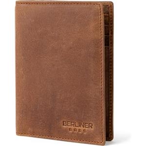 Berliner Bags Oskar Portadocumenti da Viaggio in Vera Pelle, per Uomo con Protezione RFID e Scomparti per Carte, Documenti e Banconote - Marrone