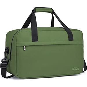 KONO 35x20x20cm Borsa da Viaggio Leggero Palestra Borsone da Viaggio con Tracolla (Verde)