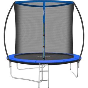 tectake® Trampolino Elastico con Rete di Sicurezza, Tappeto Resistente agli Strappi, Struttura in Acciaio con Gambe a W, Trampolino per Bambini e Adulti, Ideale per Gioco e Fitness - Ø 244 cm