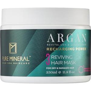 M PURE MINERAL DEAD SEA COSMETICS Pure Mineral - Maschera Capillare all'Argan Intensiva - Riparazione e Brillantezza per Capelli Secchi - Nutriente con Vitamina E - Senza solfati, parabeni, petrolati - 350ml