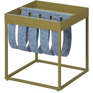 Inter Link - Tavolino - Portariviste - Tavolo funzionale - martini olive - metallo laccato - con portariviste - lana cotta - Club NY