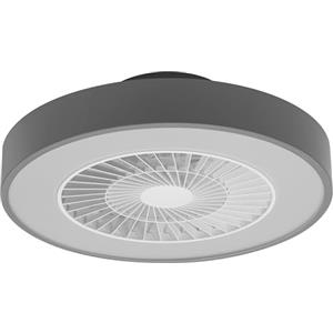 OSRAM Ventilatore da soffitto WiFi con lampada LED, colore della luce bianco caldo a bianco luce diurna, 2500 lumen, controllo WiFi e telecomando, dimmerabile, 78 W, grigio
