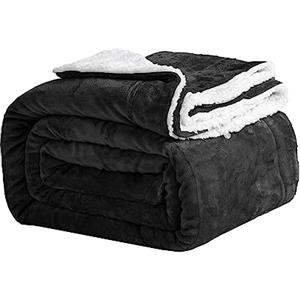 Good Nite Coperta Plaid 150x200 cm da letto in Flanella Sherpa Blanket,leggera,tinta unita,per divano