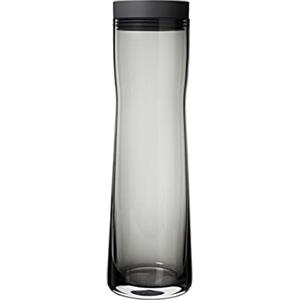 blomus -SPLASH- Caraffa per acqua in vetro affumicato, fumo/grigio scuro, capacità 1 litro, coperchio in silicone/acciaio inossidabile, facile da usare (H/L/P 29,5 x 9 x 9 cm, 63807)