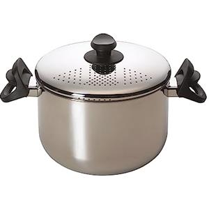 Excelsa Cuoci&Scola Pentola Cuoci Pasta, Acciaio, Argento, 22 cm