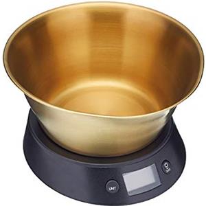 Master Class MasterClass Bilancia da cucina digitale con ciotola in confezione regalo, ottone/nero, 5 kg