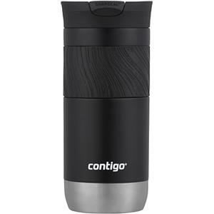 Contigo Byron 2.0 Snapseal Tazza Termica| Tazza da viaggio in acciaio inossidabile | Tazza thermos caffe | Tazza da caffè da asporto con coperchio facile da pulire senza BPA | Licorice | 470 ml