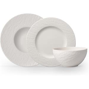 Villeroy & Boch - Manufacture Starter Set 6 Pezzi Bianco, Lavabile in Lavastoviglie, Adatto per Microonde, Piatti Ardesia, Scodella, Servizio, Set di Stoviglie, Porcellana Premium