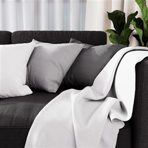 Soleil d'ocre Adele Plaid, gettato di poltrona, Policotone, Bianco, 140 x 200 cm