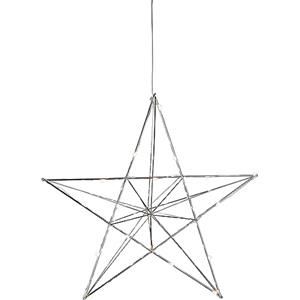 Eglo LED decorazione natalizia con stella decorativa da appendere, ornamento sospesa per Natale con timer, stella natalizia da finestra appesa in metallo cromato, luce calda